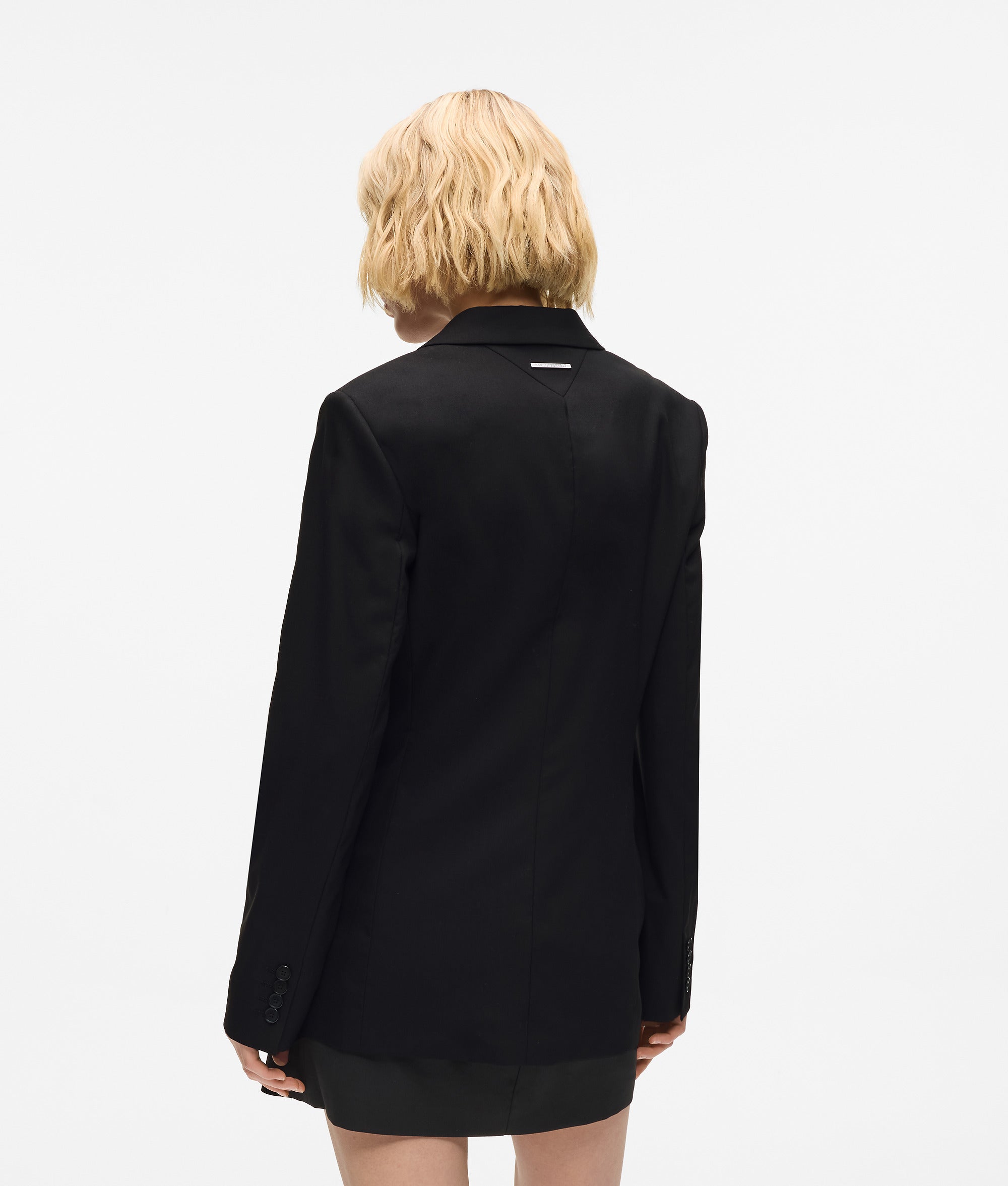 Blazer met ceintuur en contrasterende revers
