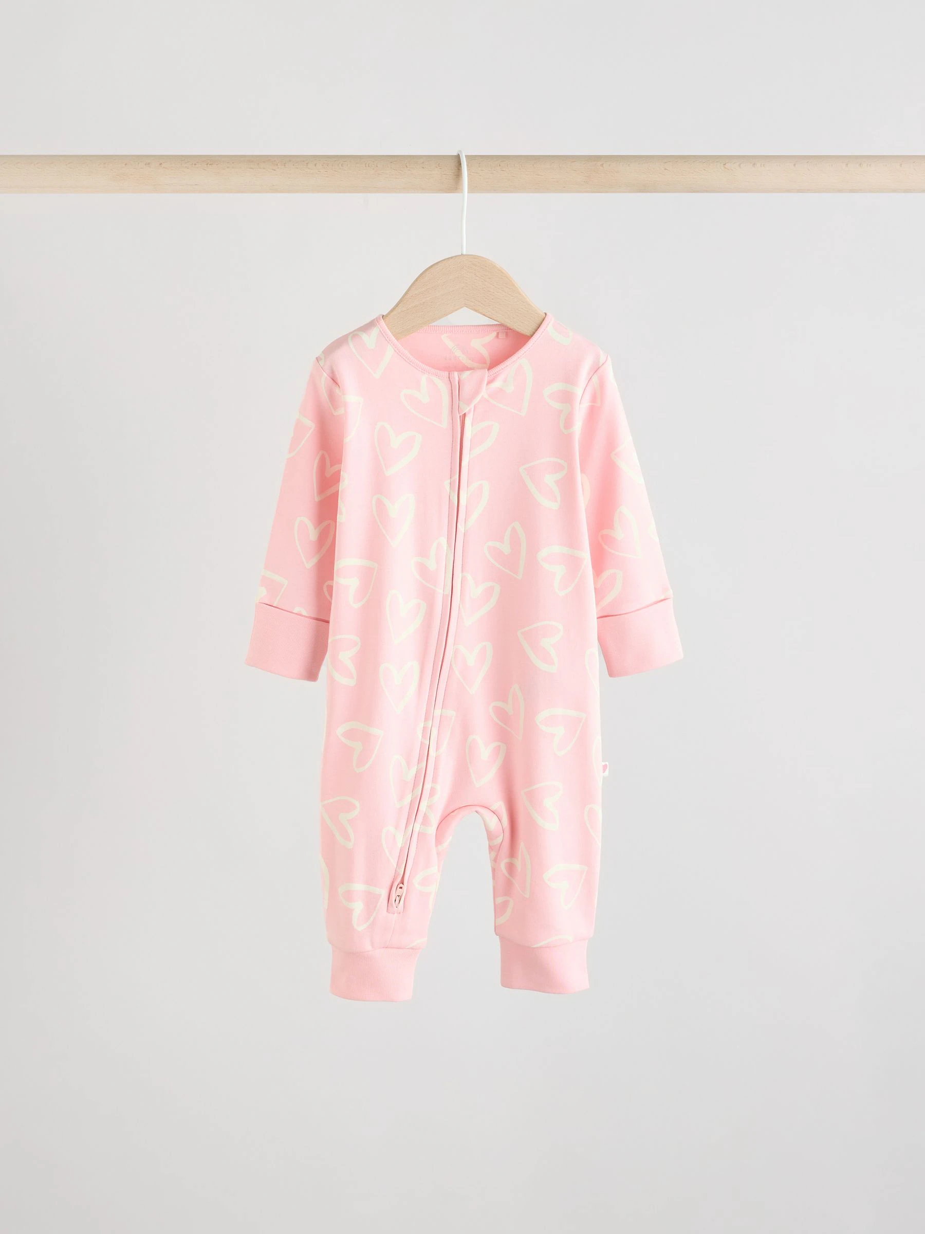 Roze - Verpakking van 4 Baby pyjama's met tweewegrits en Print (0mnd -3jr)