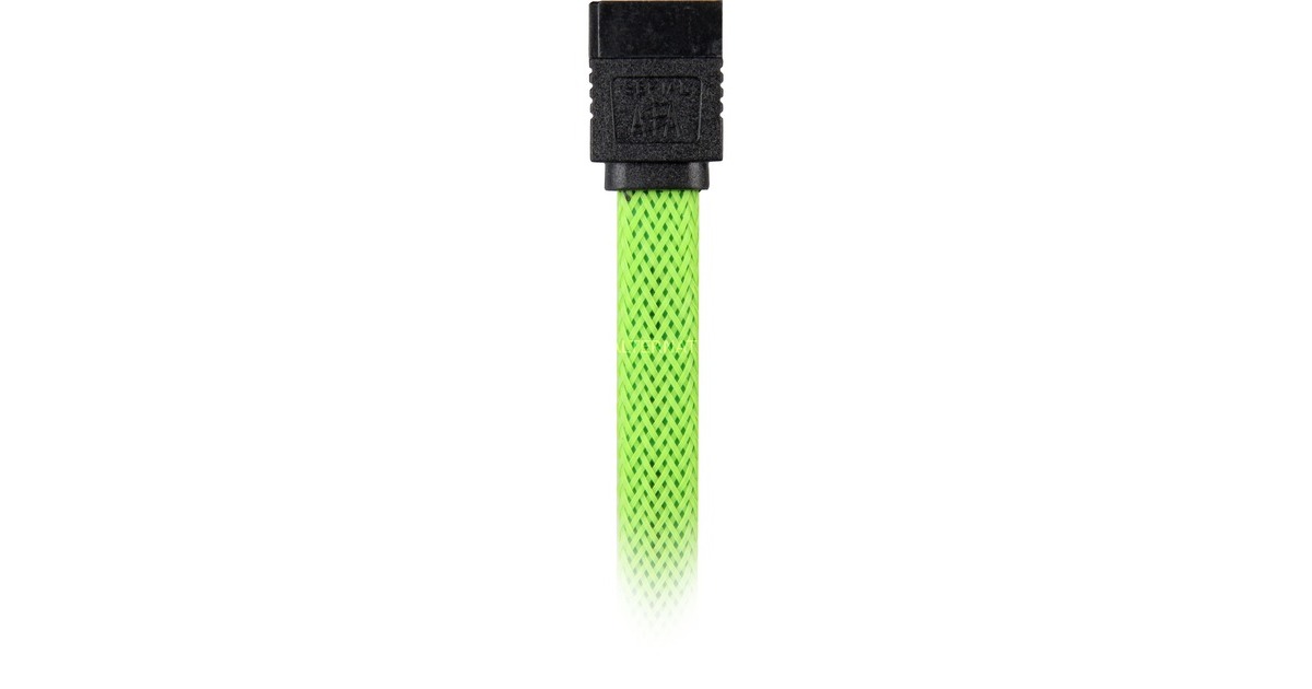 SharkoonSata III 90° sleeve kabel  (Groen, 0,3 meter)