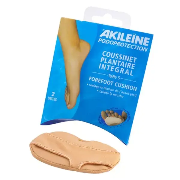 Almofada plantar completa Akileine, tamanho G, caixa com 2 unidades.