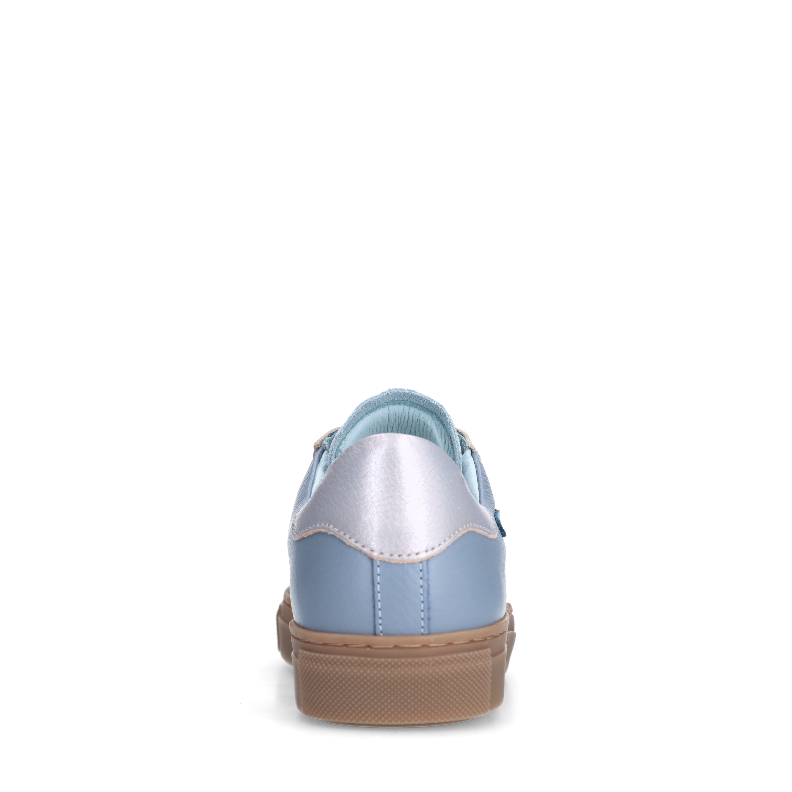 Blauwe leren sneakers