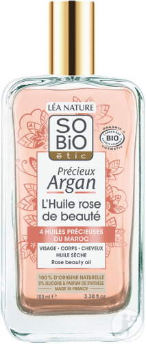 So'Bio Étic Précieux Argan L'Huile Rose De Beauté Flacon 100ml