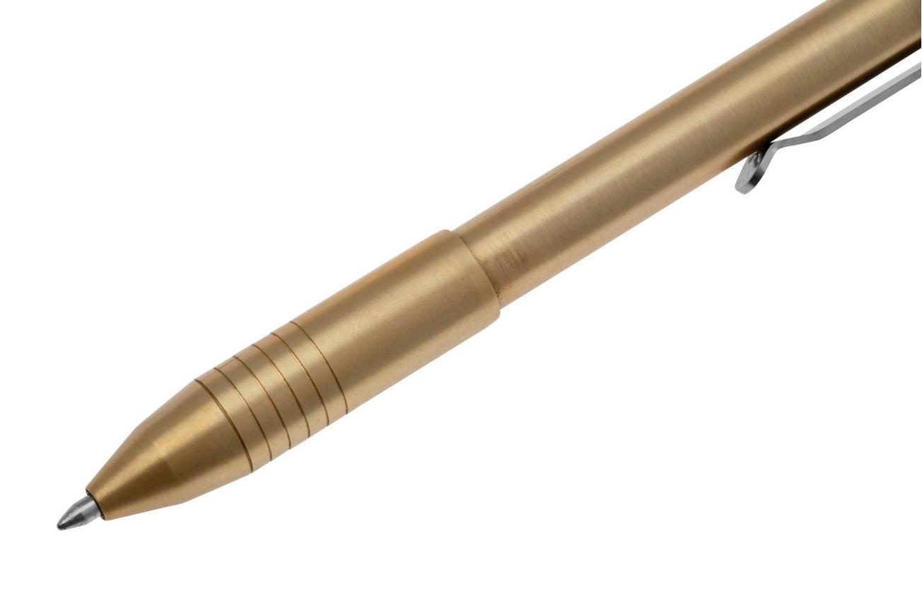 Big Idea Design Dual Side Click Pen DSC-BS Brass, auto adjusting everyday carry pen