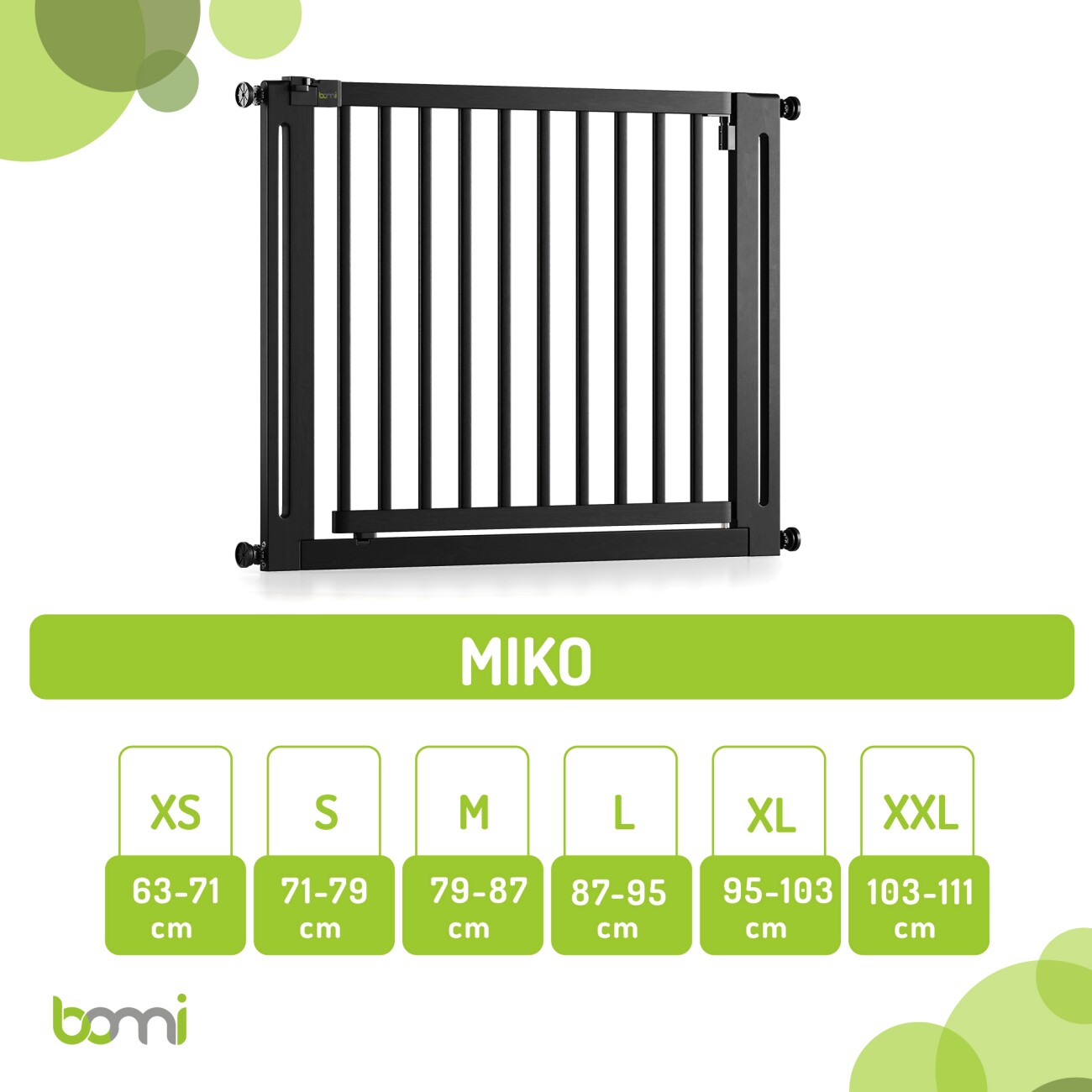bomi Türschutzgitter Miko 63-111 cm Schwarz S