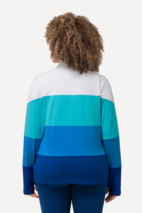 Thermoshirt, Colourblocking, Troyerkragen, Langarm