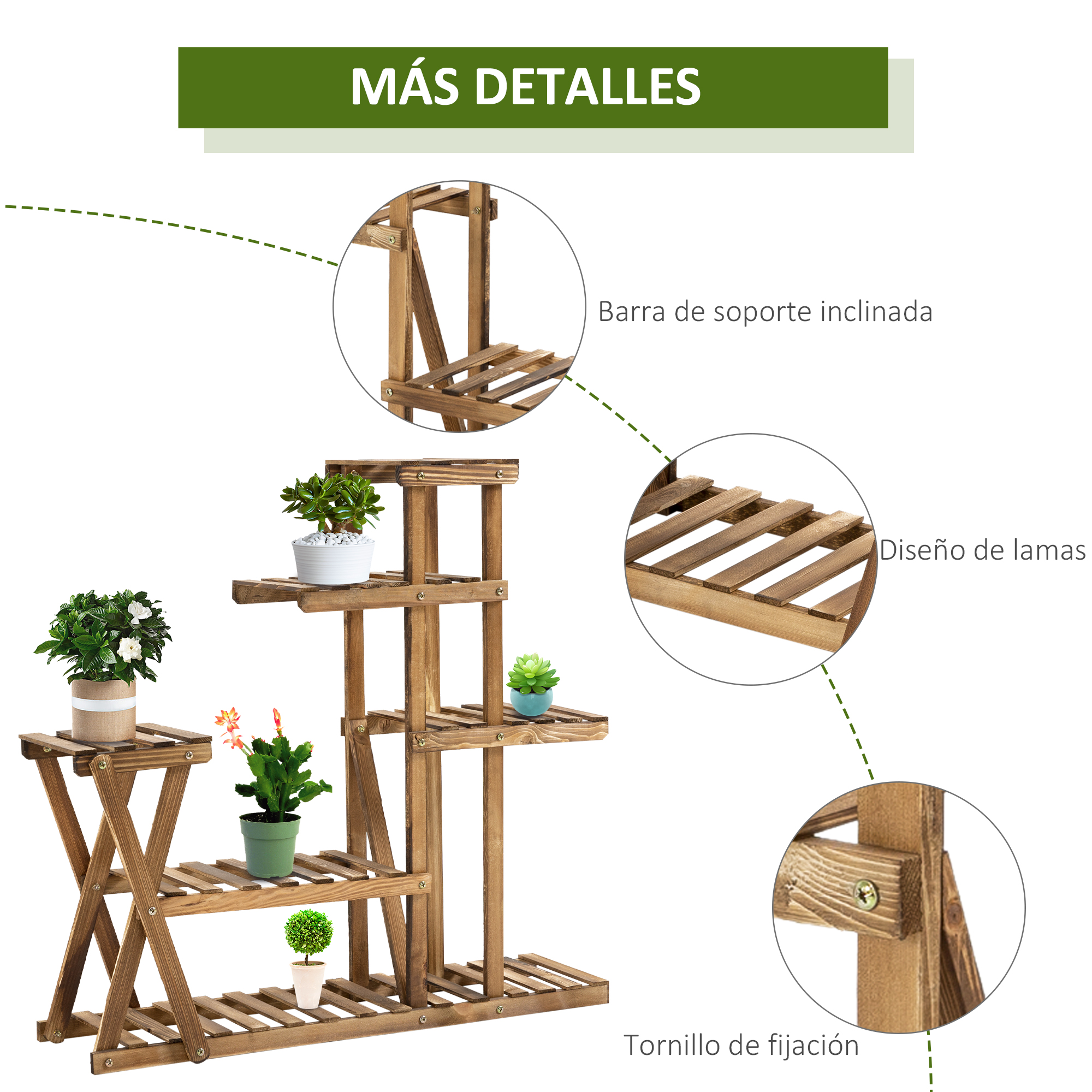 Suporte para plantas Outsunny em aço carbono