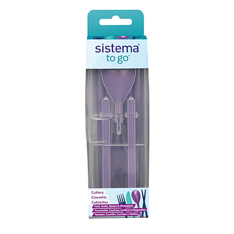 Sistema bestiksæt (kniv, gaffel, ske & spisepinde) - flere varianter - assorteret
