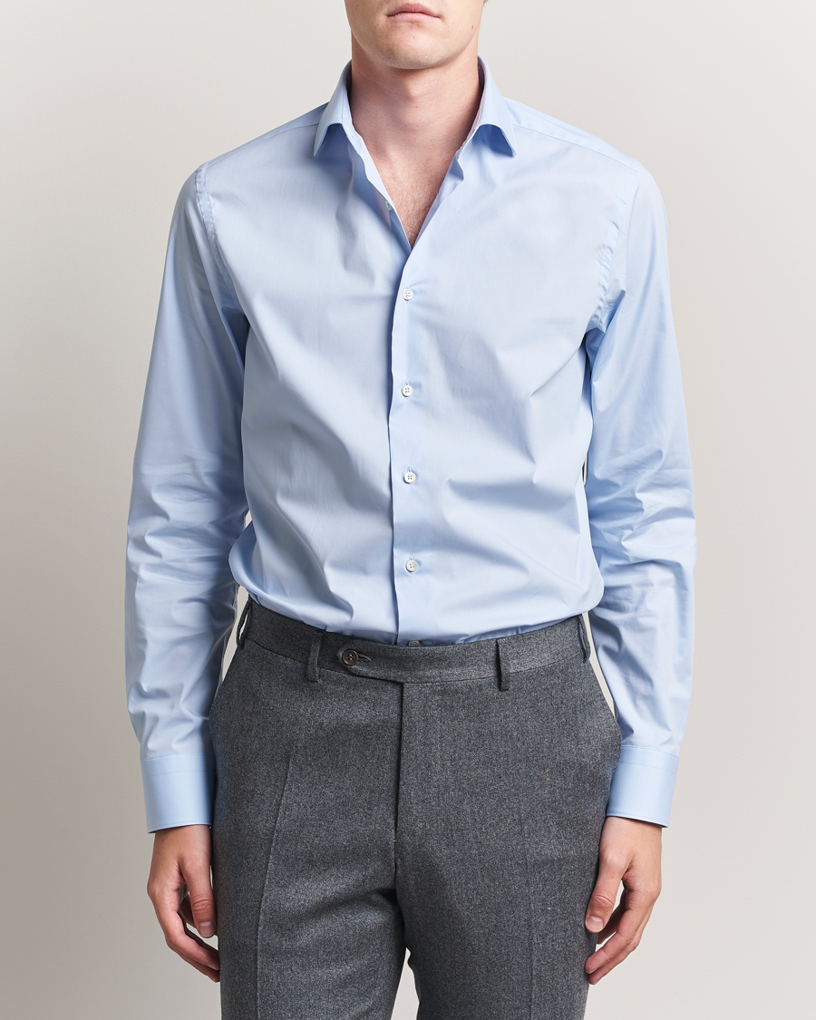 Canali Slim Fit Cotton/Stretch Shirt Light Blue