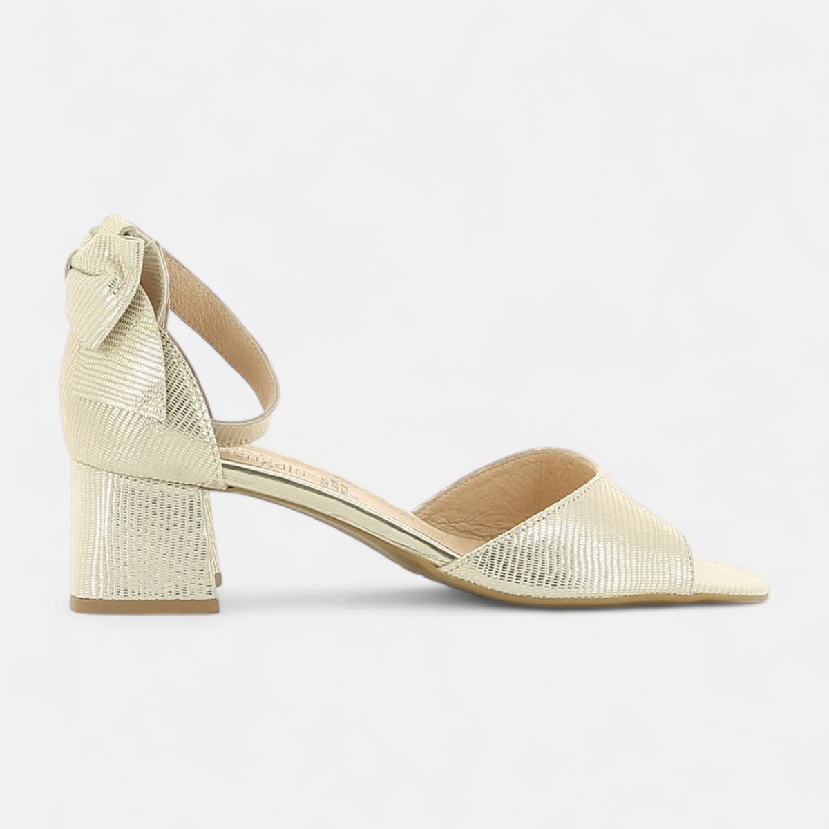 Nu-pieds à talon Femme en cuir or