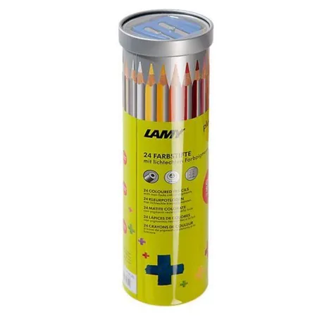 LAMY Buntstifte mit lichtechten Farbpigmenten, 24 Stück inklusive Spitzer