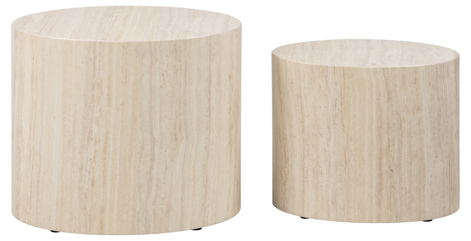 Mice sofabordsett Ovalt sofabord i travertine. Sett av 2.