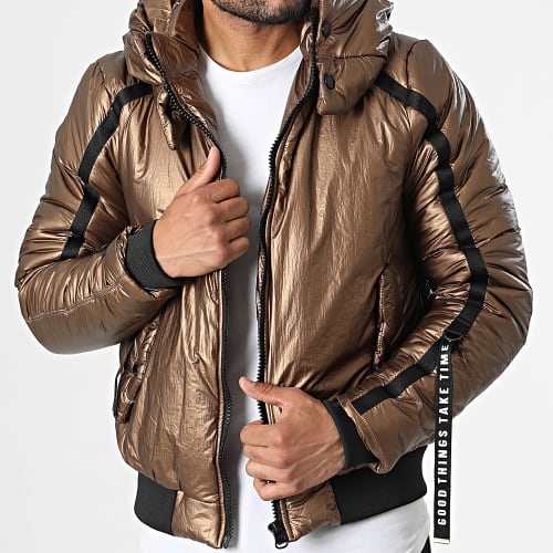 Veste Capuche A Bandes MNT-10022 Marron