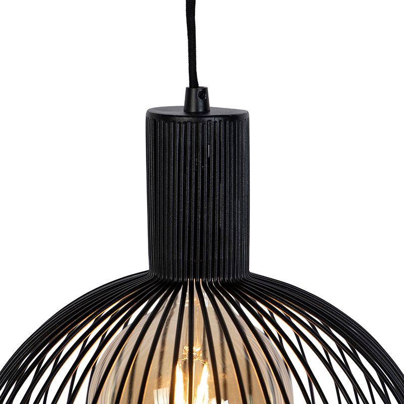 Design ronde hanglamp zwart 30 cm - Dos