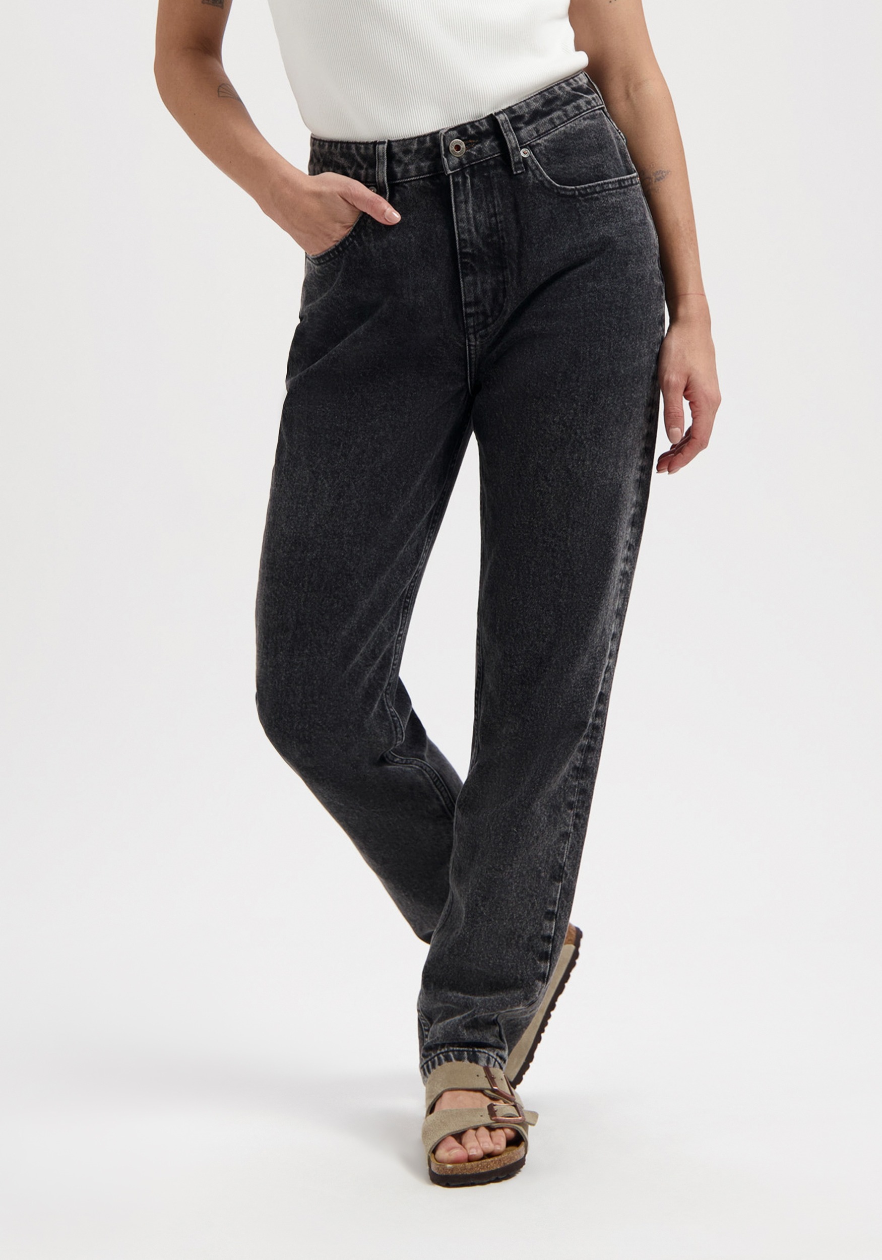 Kuyichi Damen-Jeans Nora Mom Fit Vintage Grey