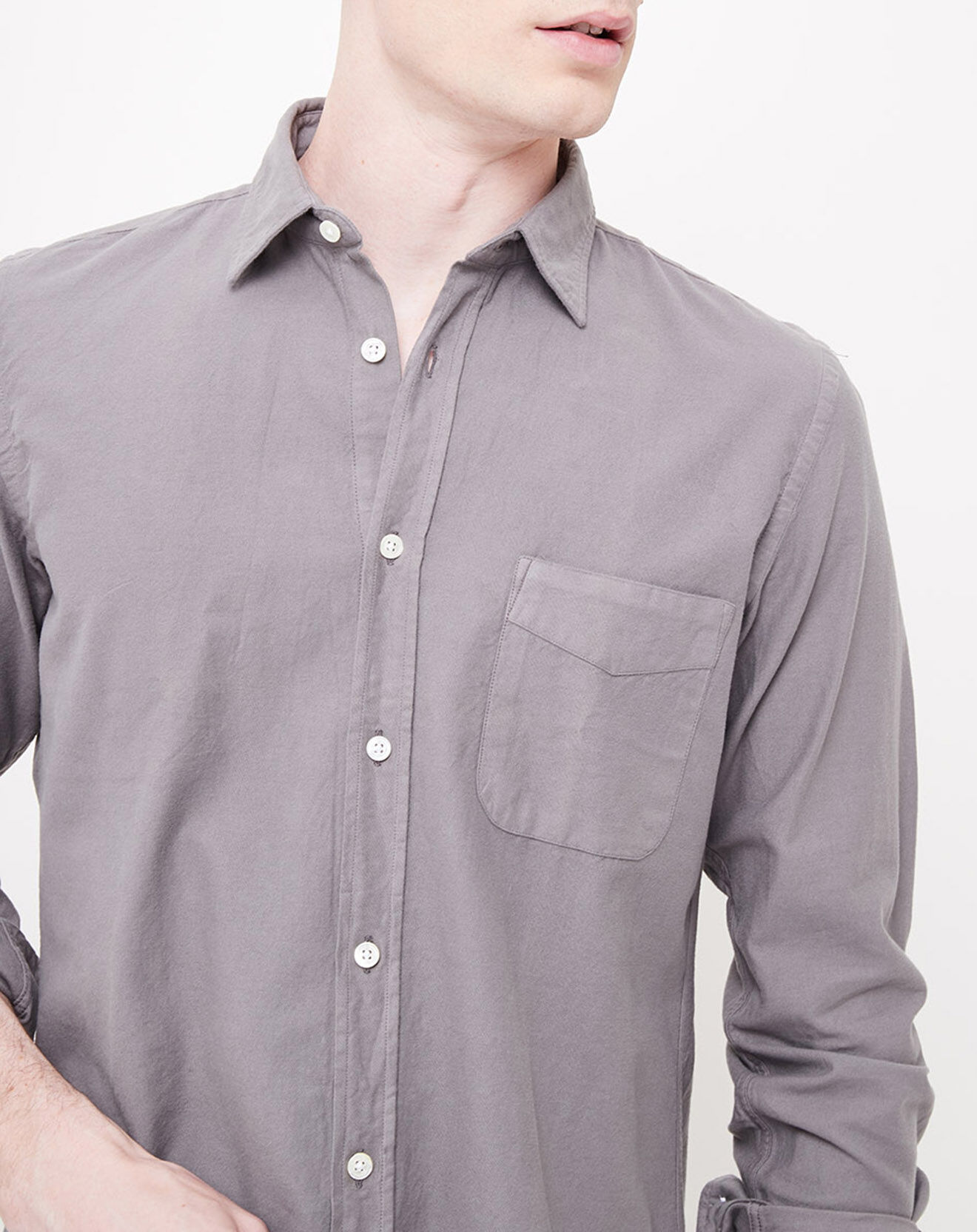Hartford Chemise Slim Storm Pat grise