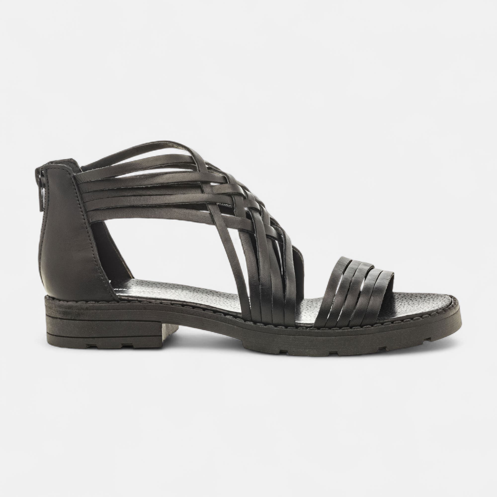 Sandales Femme en cuir noir