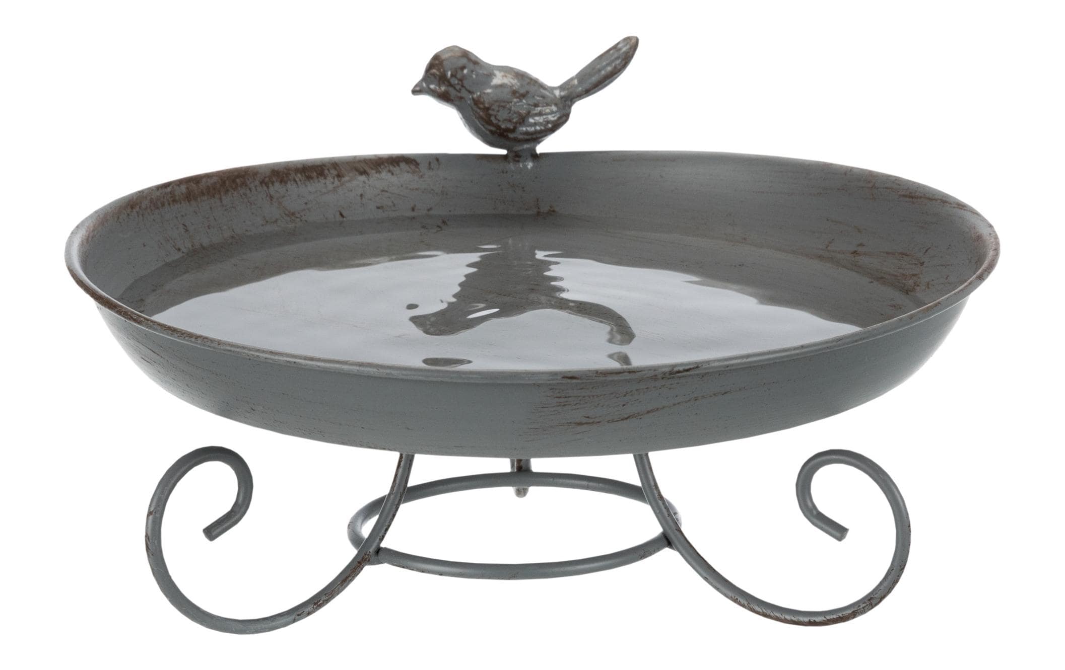 Vogeltränke zum Hinstellen, 800 ml, ø 22 cm, GrauWasserspender