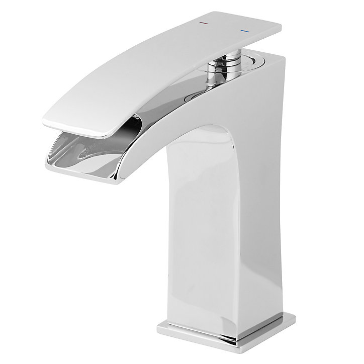 Mitigeur de lavabo chromé effet chute d'eau GoodHome Kellan