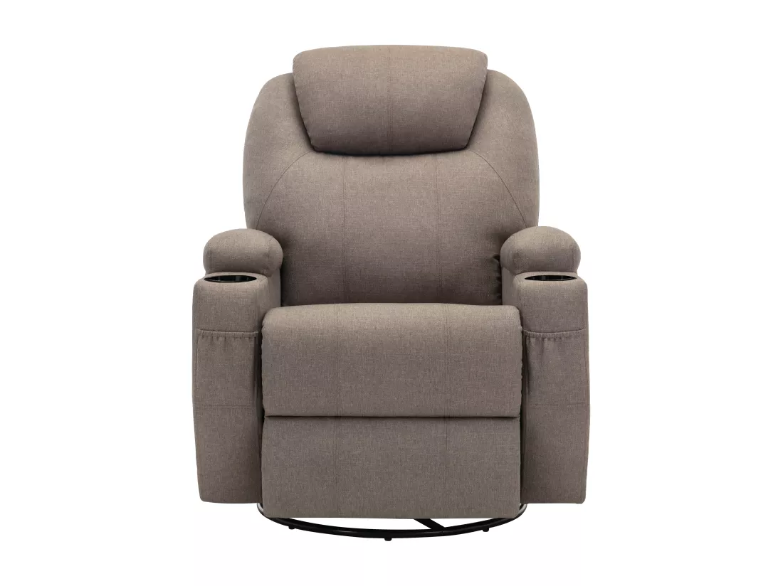 Fauteuil massant SILVANO en tissu - Taupe