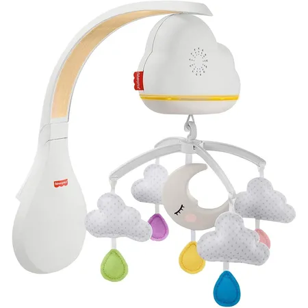 Fisher-Price Traumhaftes Wolken-Mobile mit Licht, Musik und Geräusch-Sensor