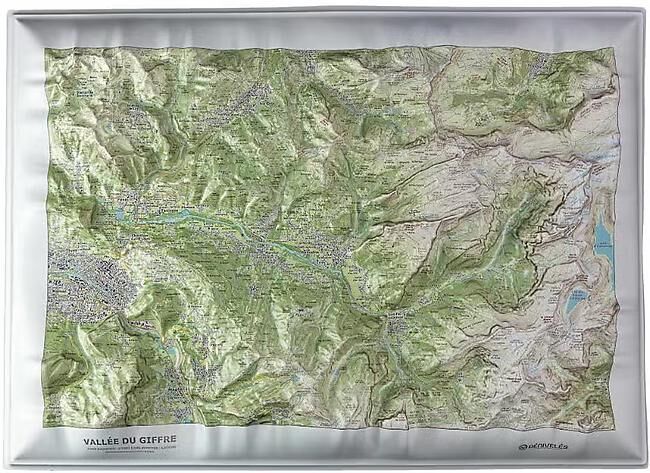CARTE EN RELIEF VALLEE DU HAUT GIFFRE