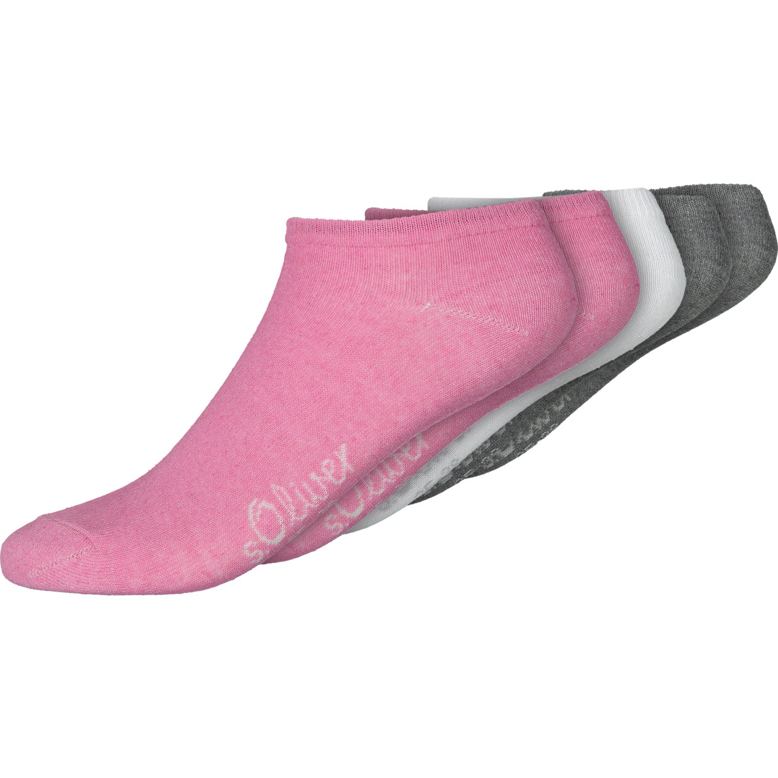 S.Oliver Damen-Sneakersocken uni, 5 Paar 35-38, pink