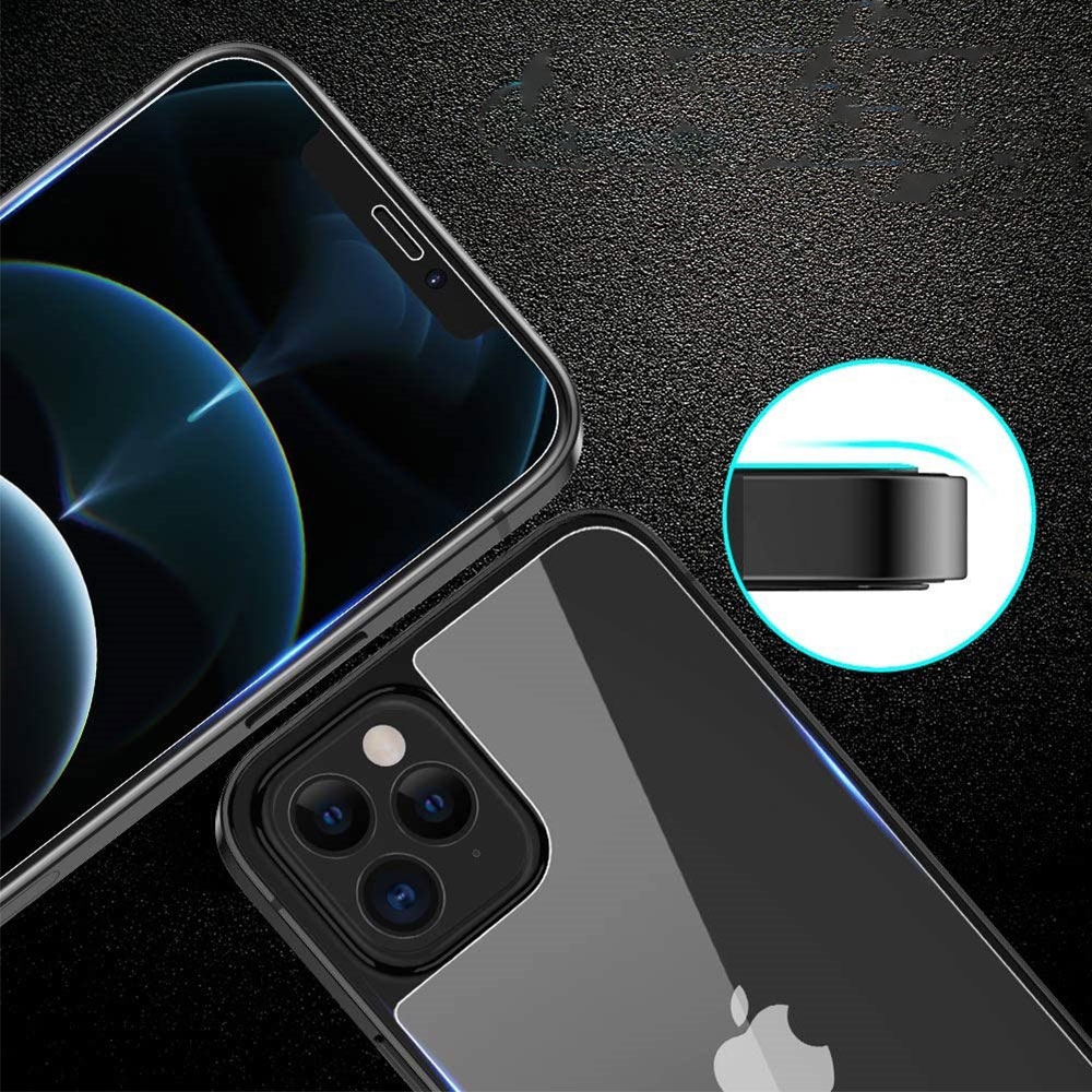 (2-tlg. Set) iPhone 12 / iPhone 12 Pro Vollbild 360° Glas (1x Front / 1x Back) - Transparent