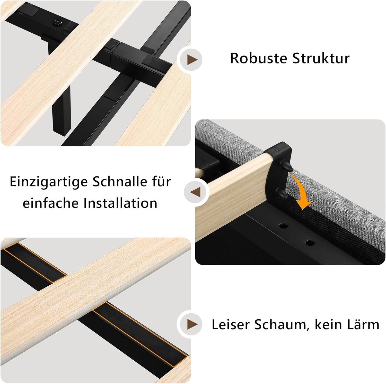 FEONASE Bett 140x200 mit Stauraum, Polsterbett 140x200 cm mit LED-Beleuchtung & Ladestation, Bettgestell mit Hydraulischem und Leinen Kopfteil Stauraum, Lattenrost, Ohne Matratze, Hellgrau