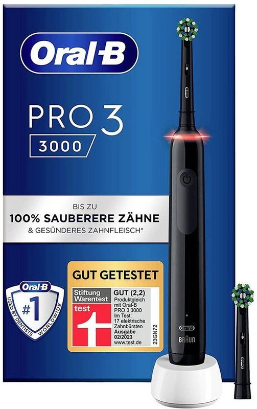 ORAL-B Pro3 3000 - Elektrische Tandenborstel - Wit - Inclusief 2 Opzetborstels
