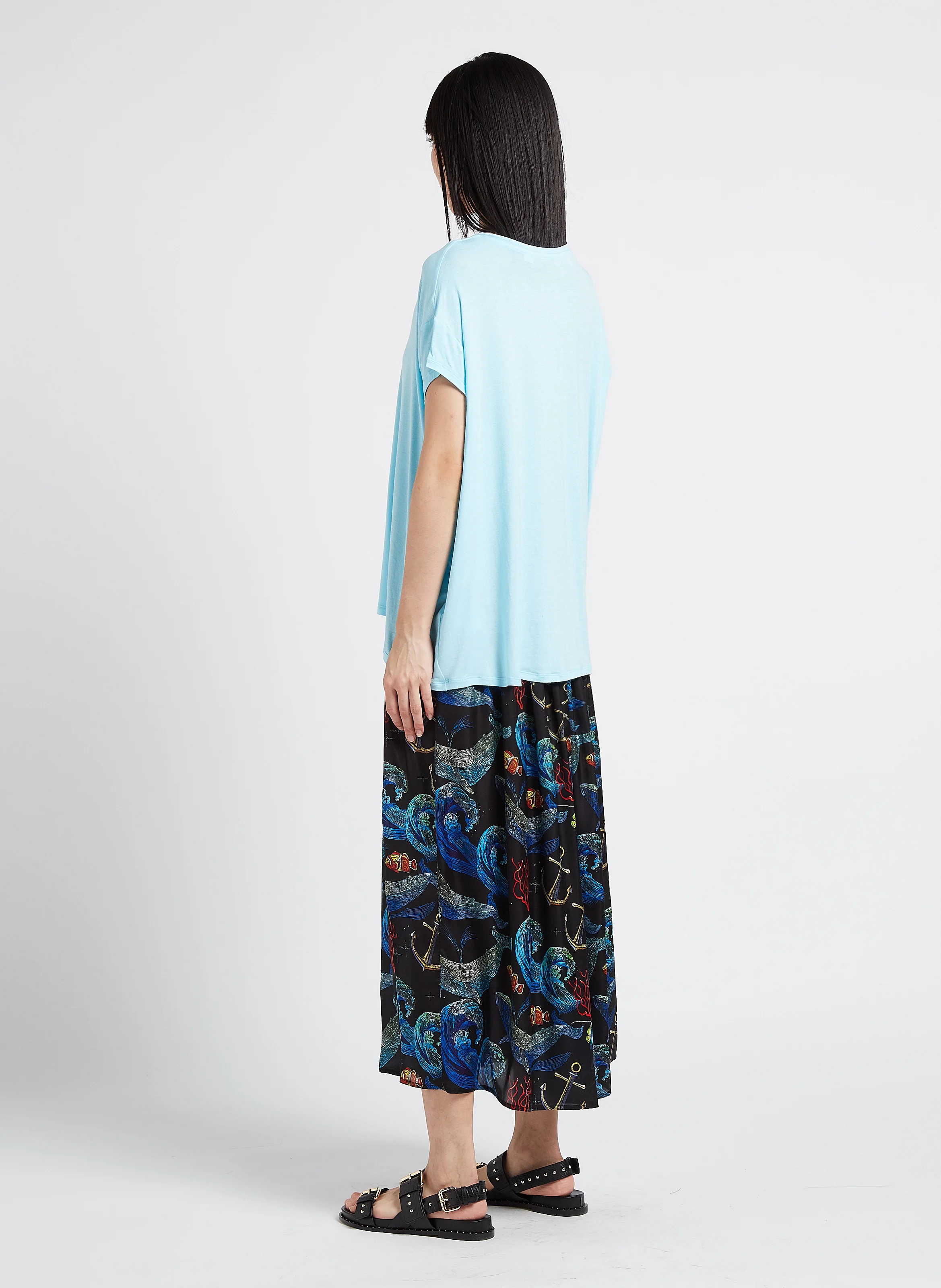 MARLOW - Tee-shirt col rond ample | Bleu