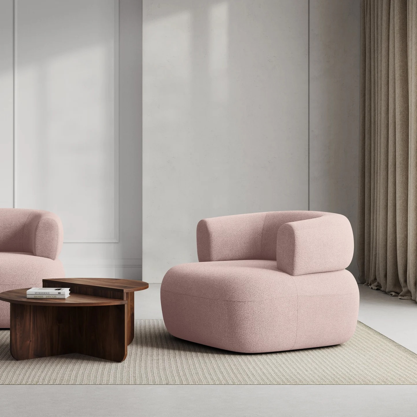 Micadoni Home Jenny Fauteuil Bouclé - Roze