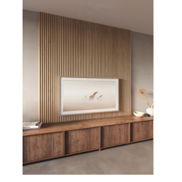 Kleurstaal lattenwand Decowall Acoustic Curve naturel eiken 30x25cm