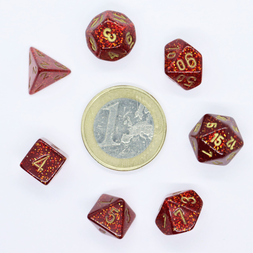 Set de 7 Mini Dés JDR Chessex : Glitter