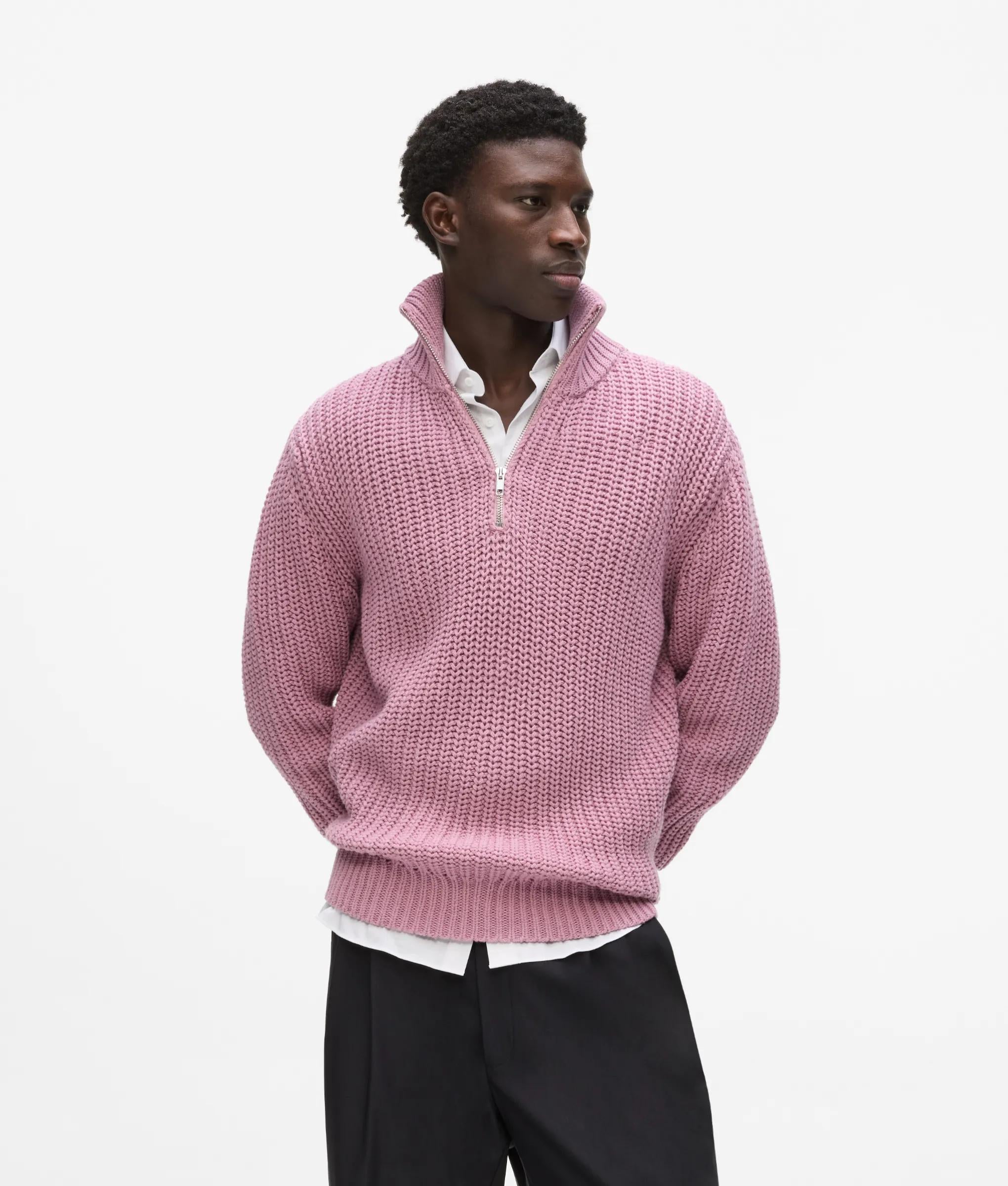 Gebreide sweater met korte rits