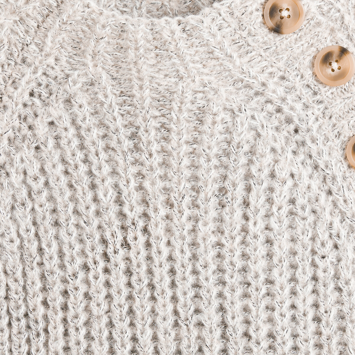 COLEÇÕES LA REDOUTE<br>Vestido reto com gola alta em tricô grosso