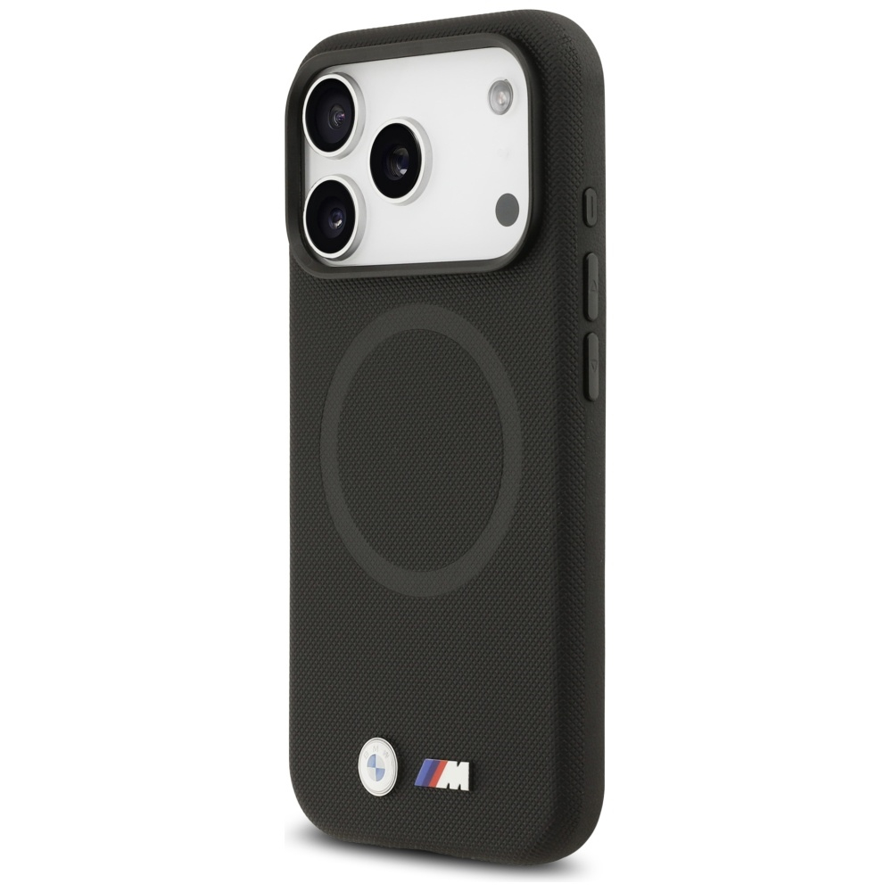 iPhone 17 Pro MagSafe Leder Hardcase Hülle FW Metal Logo (BMHMP17L25PFWSMK) - Schwarz