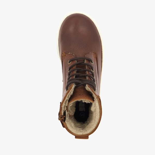 Groot gevoerde leren jongens veterboots bruin