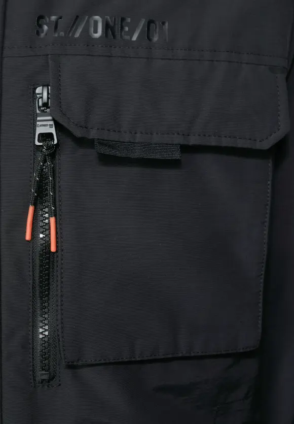 Field Jacke mit Kapuze - Black