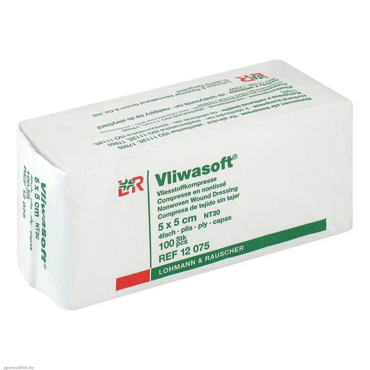 Vliwasoft Vlieskompressen 5x5cm 4-lagig unsteril, 100 St