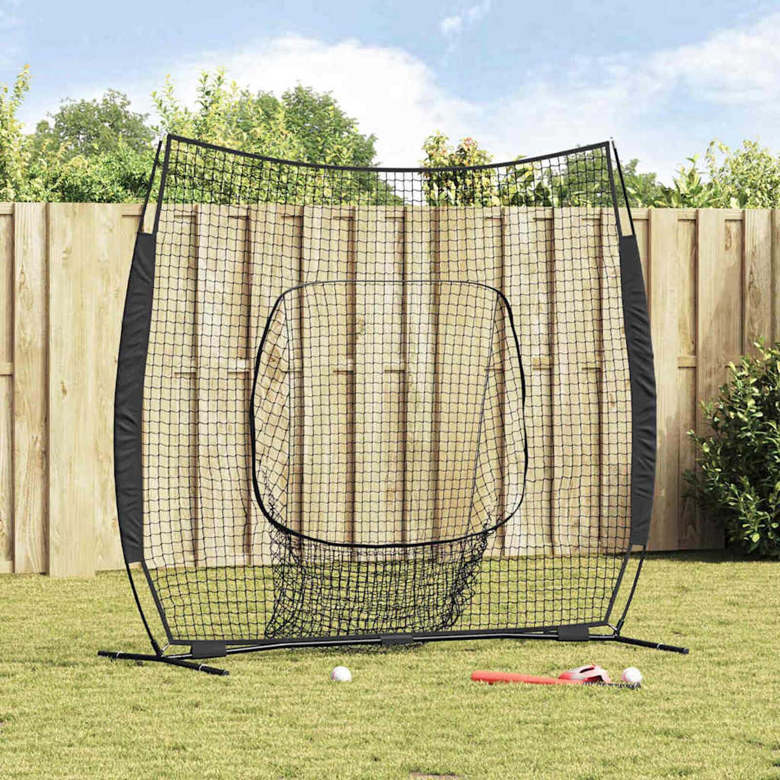 vidaXL Honkbal en Softbal Zwart 250 x 106 x 209 cm Polyester