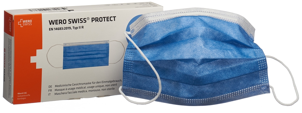 WERO SWISS Protect Maske Typ IIR blau Box 20 Stk