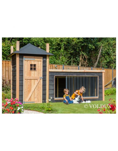 Voldux Hondenkennel Hooiberg Siem - Hondenhok - 392x150x235 cm Zwart