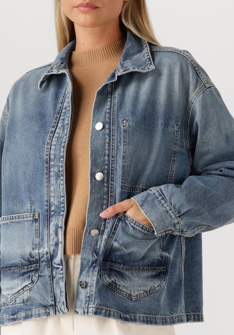 blauwe closed blazer shacket