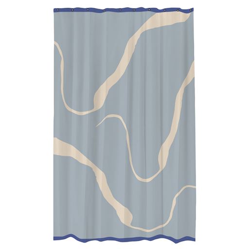 Mette Ditmer Nova Arte Badeforhæng, Light Blue/Offwhite, 150x200 cm