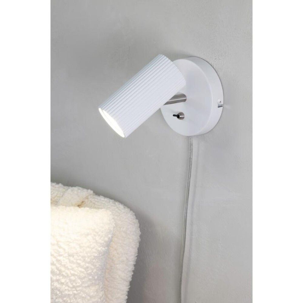 COSTILLA VEGG MARKSLÕJD 1L HVIT/SATIN NICKEL