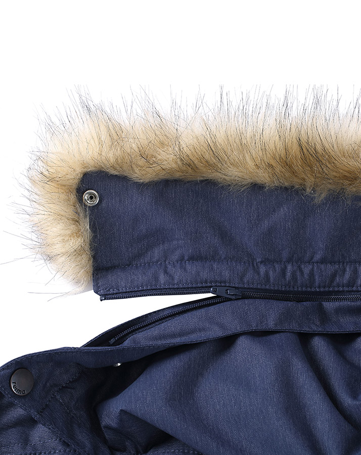 Winterjacke OUTA mit Kunstfellbesatz in denim blau