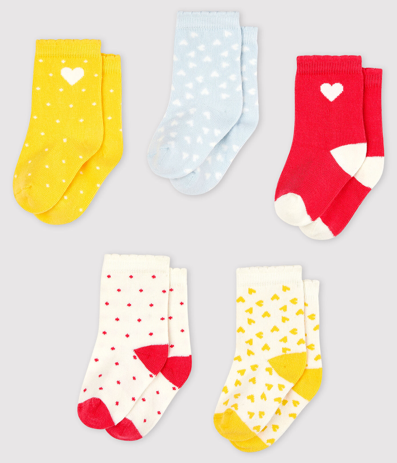 Lot de 5 paires de chaussettes à motif bébé fille