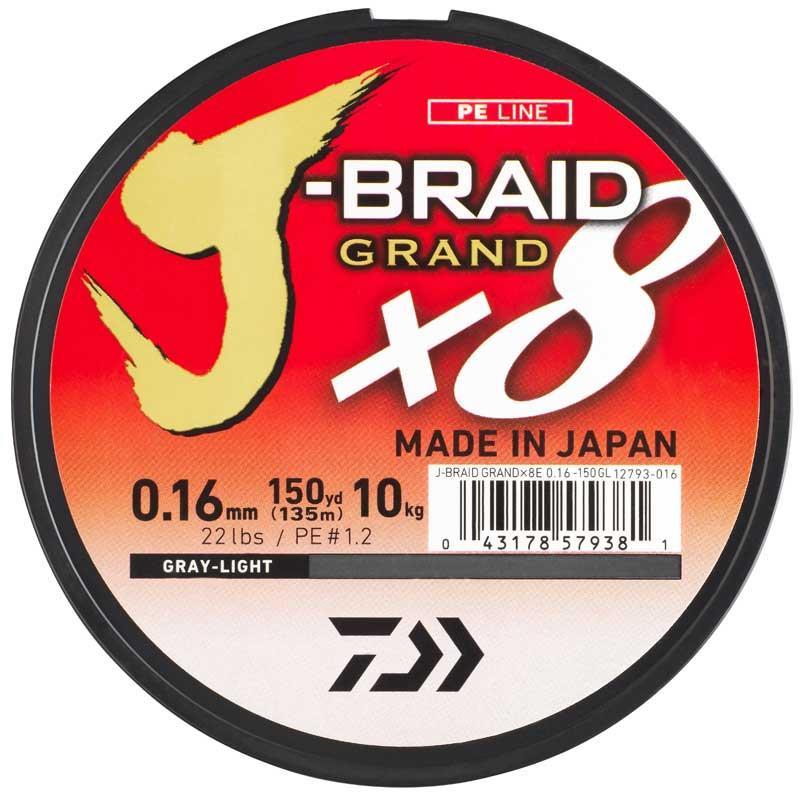 Tresse Daiwa J-Braid Grand X8 Gris - 135M