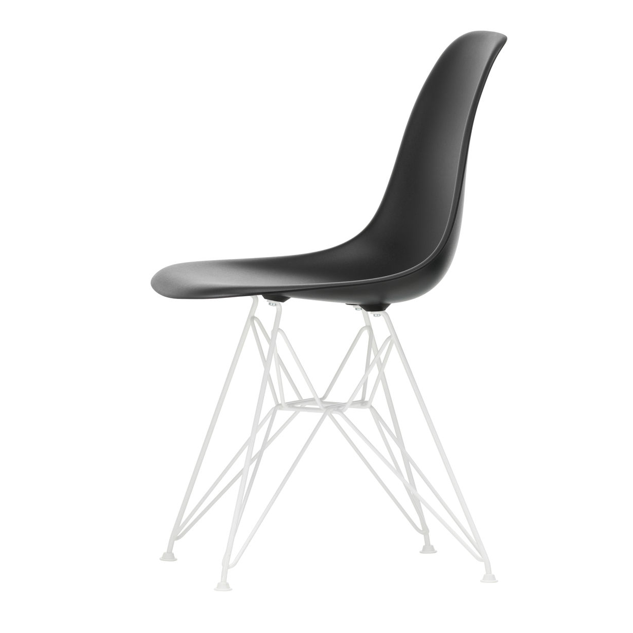Eetkamerstoel DSR RE wit onderstel deep black