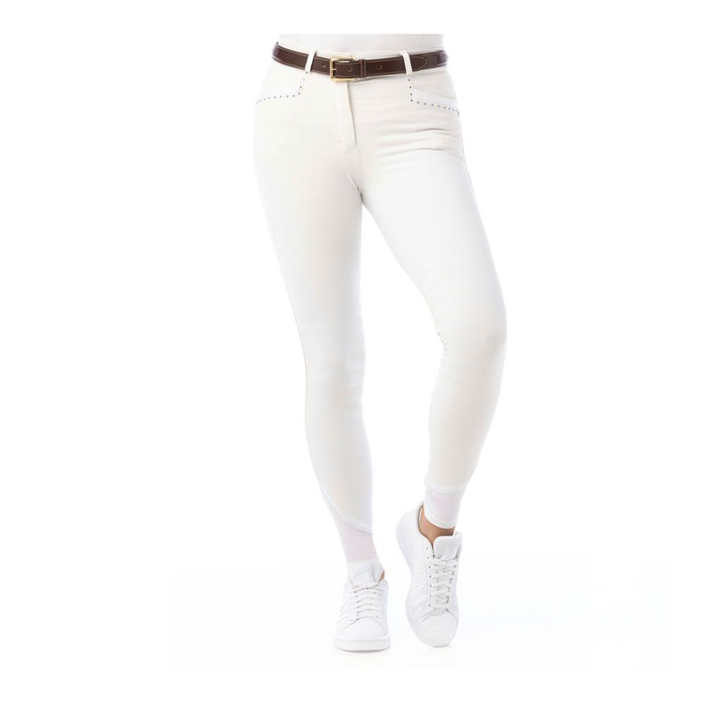 Equitheme SAFIR - Pantalon siliconé Femme blanc/bleu